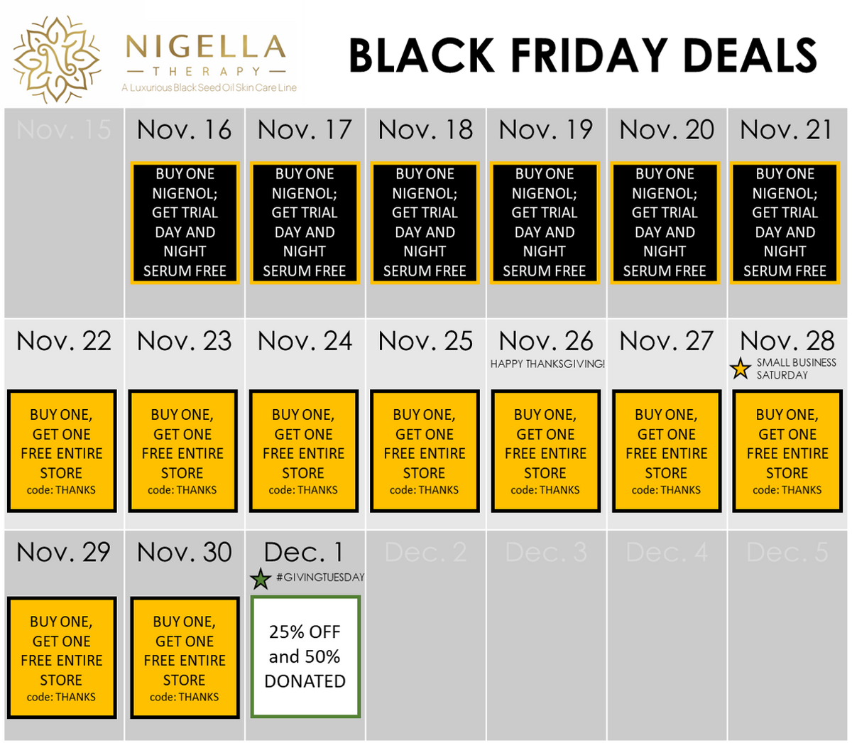 Black Friday 2020 with Nigella Therapy