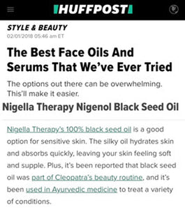 Nigella Therapy Nigenol featured on the Huffington Post